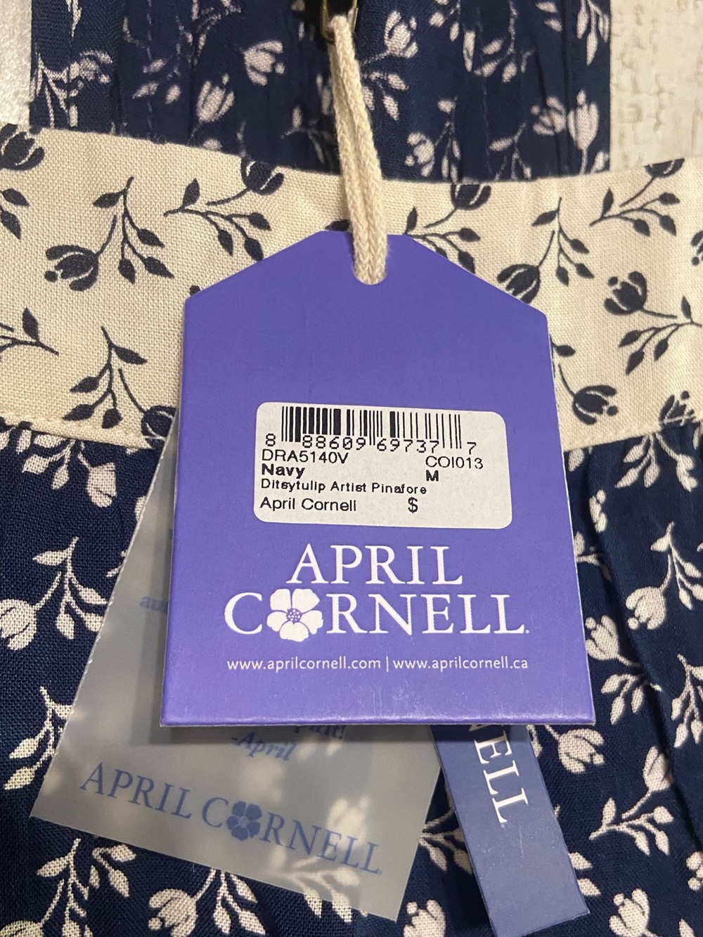 NWT April Cornell Ditsy Tulip Artist Pinafore Midi Dress - Picture 7 of 9